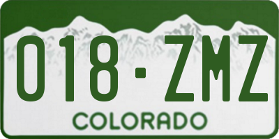 CO license plate 018ZMZ