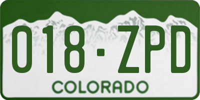 CO license plate 018ZPD