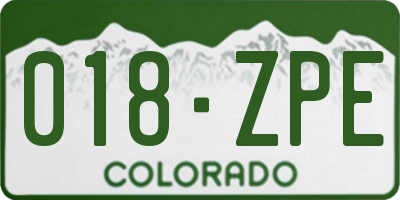 CO license plate 018ZPE