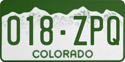 CO license plate 018ZPQ