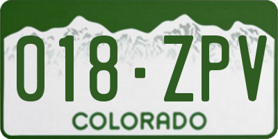 CO license plate 018ZPV
