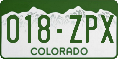 CO license plate 018ZPX