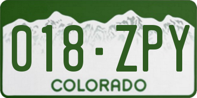 CO license plate 018ZPY