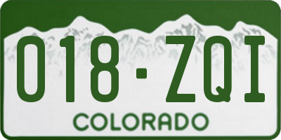 CO license plate 018ZQI