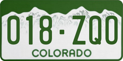 CO license plate 018ZQO
