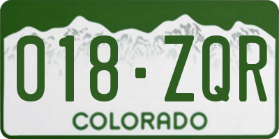 CO license plate 018ZQR