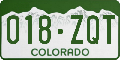 CO license plate 018ZQT