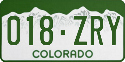CO license plate 018ZRY