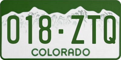 CO license plate 018ZTQ