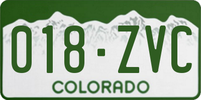 CO license plate 018ZVC