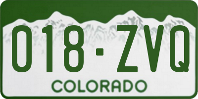 CO license plate 018ZVQ