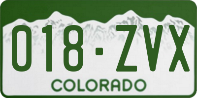 CO license plate 018ZVX