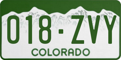 CO license plate 018ZVY