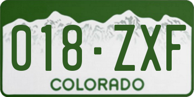 CO license plate 018ZXF