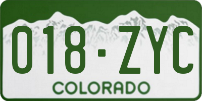 CO license plate 018ZYC