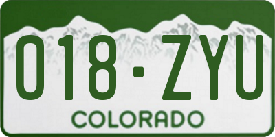 CO license plate 018ZYU
