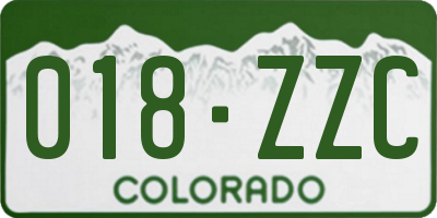 CO license plate 018ZZC