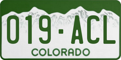 CO license plate 019ACL