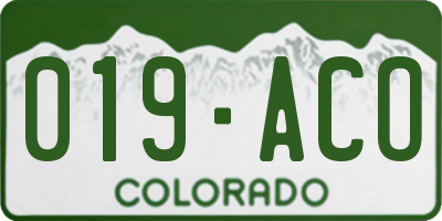 CO license plate 019ACO
