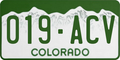 CO license plate 019ACV