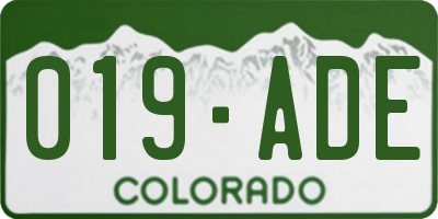 CO license plate 019ADE