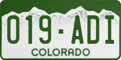 CO license plate 019ADI