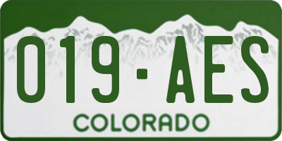 CO license plate 019AES