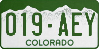 CO license plate 019AEY