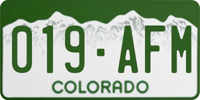 CO license plate 019AFM