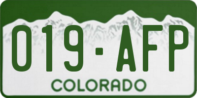 CO license plate 019AFP