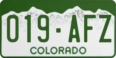 CO license plate 019AFZ