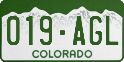 CO license plate 019AGL