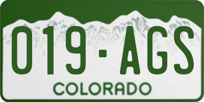 CO license plate 019AGS