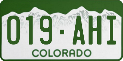 CO license plate 019AHI