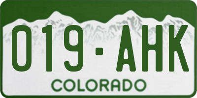 CO license plate 019AHK