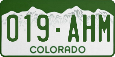 CO license plate 019AHM