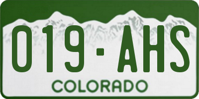 CO license plate 019AHS