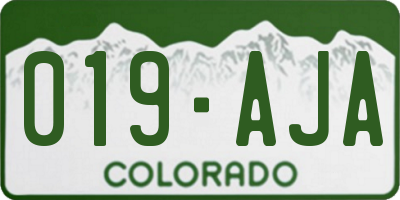 CO license plate 019AJA