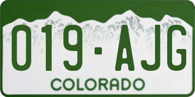 CO license plate 019AJG