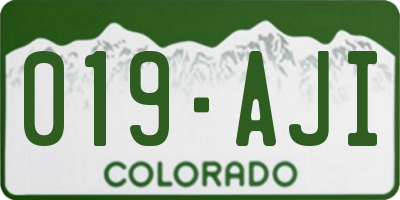 CO license plate 019AJI