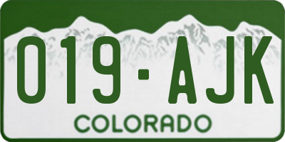 CO license plate 019AJK