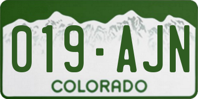 CO license plate 019AJN