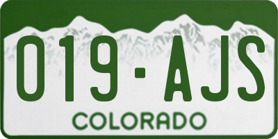 CO license plate 019AJS