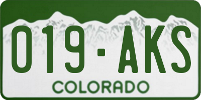 CO license plate 019AKS