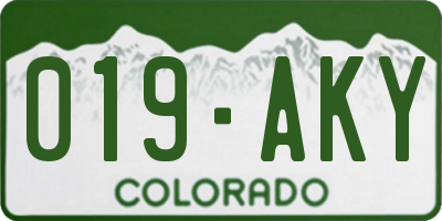 CO license plate 019AKY