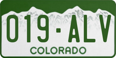 CO license plate 019ALV
