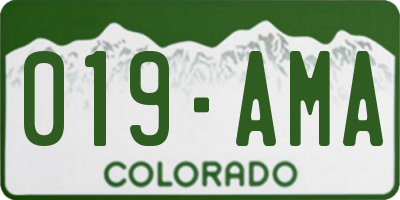 CO license plate 019AMA