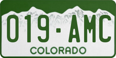 CO license plate 019AMC