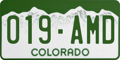 CO license plate 019AMD