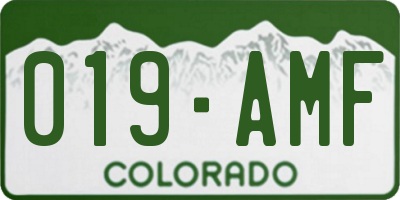 CO license plate 019AMF